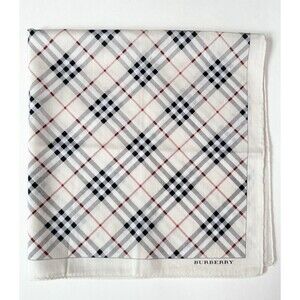 Burberry Scarf Plaid Nova Check Pattern Beige Black & Red Cotton Iconic Preppy